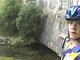 Gavin on the rock ledge at Malham Cove